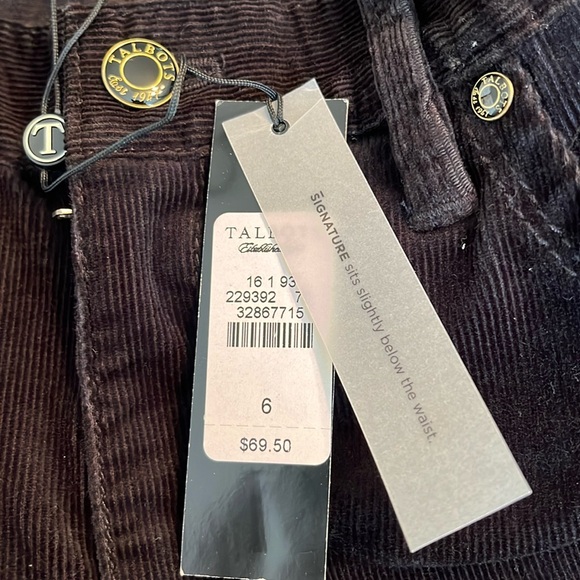 NWT Talbots Size 6 Corduroy Pants - Picture 3 of 9